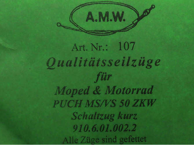 Bowdenzug Puch MS50 VS50 Schaltzug kurz A.M.W.  product